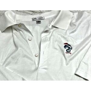 Peter Millar Monterey Peninsula Polo Shirt Mens Golf Solid White Cotton XL